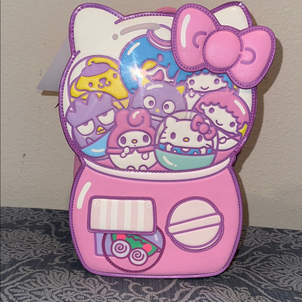 NEW Sanrio Hello Kitty Loungefly Pink and Purple Mini Backpack.